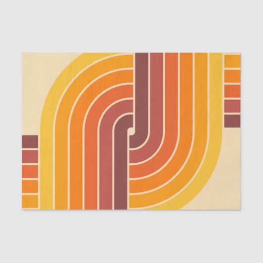 70er Retro Vintag Style Geometric Pattern Seidenpapier (Vorderseite)