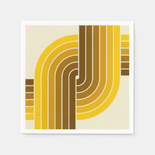 70er Retro Vintag Style Geometric Pattern Serviette