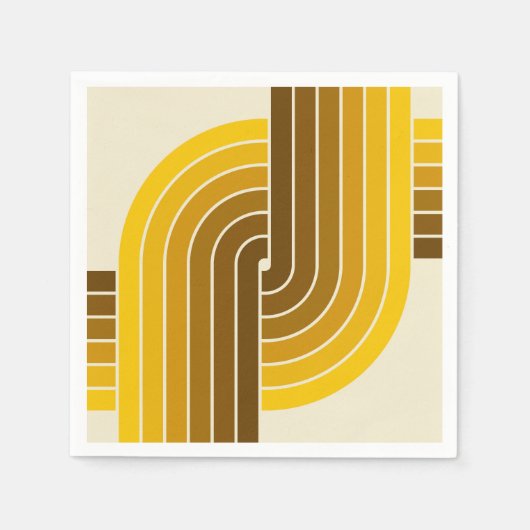 70er Retro Vintag Style Geometric Pattern Serviette (Vorderseite)