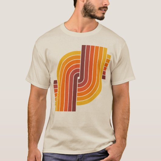 70er Retro Vintag Style Geometric Pattern T-Shirt (Vorderseite)