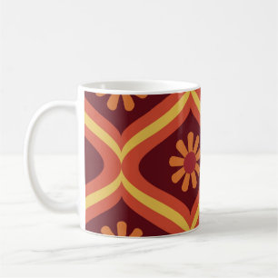 70er Retro Vintage Mid Century Modern Nahtloses Mu Kaffeetasse