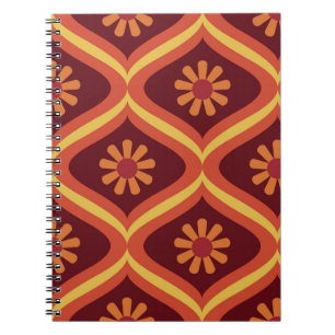 70er Retro Vintage Mid Century Modern Nahtloses Mu Notizblock