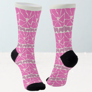 70er Retro Vintage rosa Blume Socken