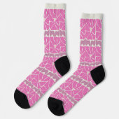 70er Retro Vintage rosa Blume Socken (Linkes Detail)
