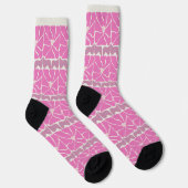 70er Retro Vintage rosa Blume Socken (Rechts)
