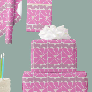 70er Retro Vintage Rosa Blumen Geschenkverpackungs Geschenkpapier