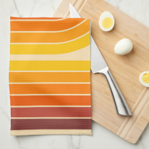 70er Retro Vintage Stil Geometrisches Design Geschirrtuch