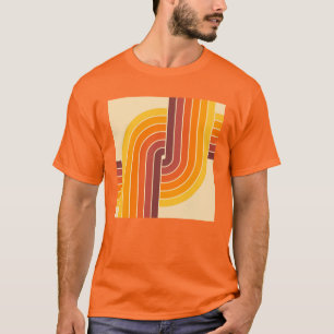 70er Retro Vintage Stil geometrisches Muster T-Shirt