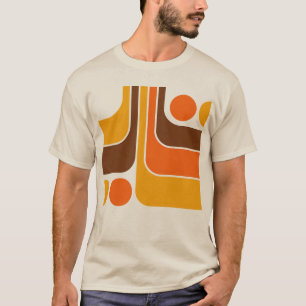 70er Retro Vintage Stil geometrisches Muster T-Shirt