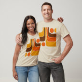 70er Retro Vintage Stil geometrisches Muster T-Shirt (Unisex)