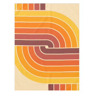 70er Retro Vintage Stil geometrisches Muster Tischdecke