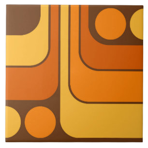 70er Retro Vintage Style geometrisches Muster Fliese