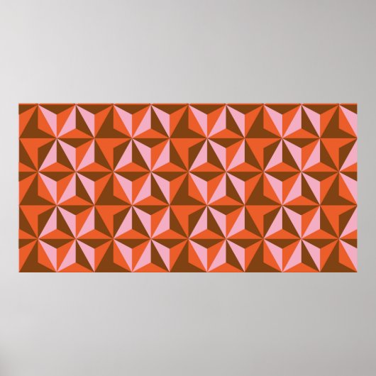 70er Retro Vintager Muster Hintergrund Poster (Vorne)