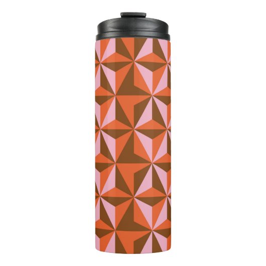 70er Retro Vintager Muster Hintergrund Thermosbecher (Vorderseite)