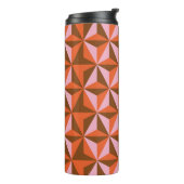 70er Retro Vintager Muster Hintergrund Thermosbecher (Nach links gedreht)
