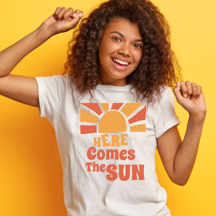 70er Retro Vintager Sonnenuntergang Hier kommt die T-Shirt