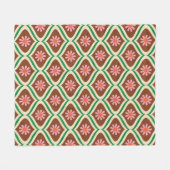 70er Retro-Vintages Blumenmuster Fleecedecke (Vorderseite (Horizontal))