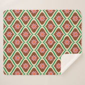 70er Retro-Vintages Blumenmuster Sherpadecke (Vorderseite (Horizontal))