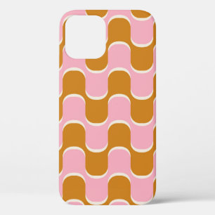 70er Retro-Vintages Wellenmuster in Gold und Pinkw Case-Mate iPhone Hülle