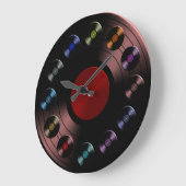 70er Retro Vinyl Record Große Wanduhr (Winkel)