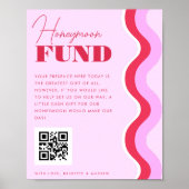 70er Retro Wave Pink und Red Honeymoon Fund Signie Poster (Vorne)