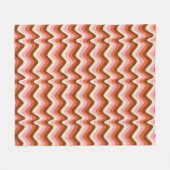 70er Retrobraun und rosa Wellenmuster Fleecedecke (Vorderseite (Horizontal))