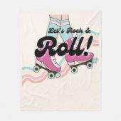 70er Rock and ROLL Roller Skaten Deco Retro Room Fleecedecke (Vorderseite)