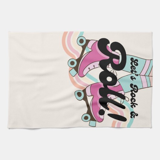 70er Rock and ROLL Roller Skaten Deco Retro Room Geschirrtuch (Horizontal)