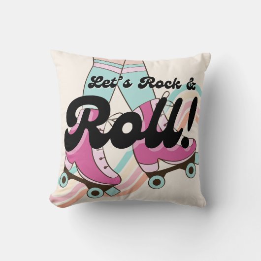 70er Rock and ROLL Roller Skaten Deco Retro Room Kissen (Vorderseite)