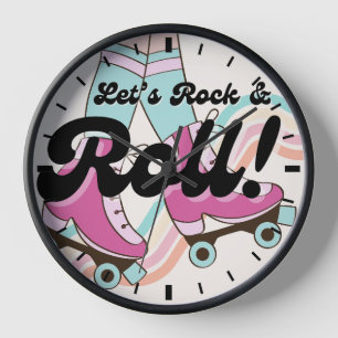 70er Rock and ROLL Roller Skaten Deco Retro Room Uhr