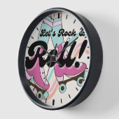 70er Rock and ROLL Roller Skaten Deco Retro Room Uhr (Winkel)