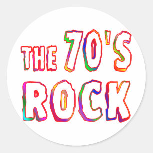 70er Rock Runder Aufkleber