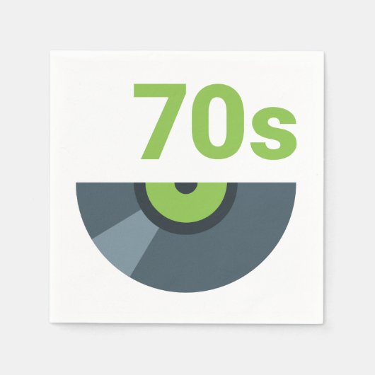 70er Rock-Schallplatten-Musik Serviette (Vorderseite)