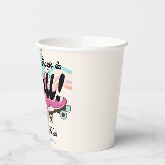 70er Rock und ROLL Roller Skaten-Gastgeschenke Pappbecher (Links)