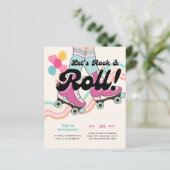 70er Rock und ROLL Roller Skaten Party Retro Girls (Stehend Vorderseite)