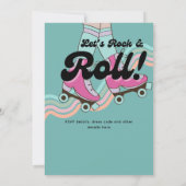 70er Rock und ROLL Roller Skaten Party Retro Girls Einladung (Rückseite)