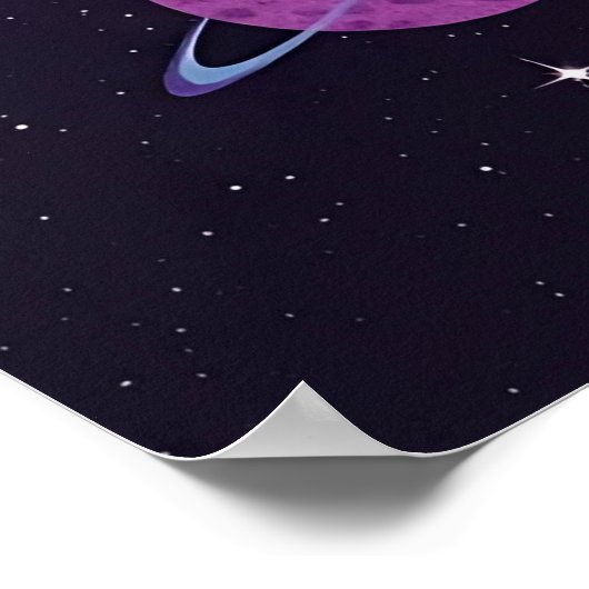 70er Roller Skaters Kosmischer Regenbogen Poster (Ecke)