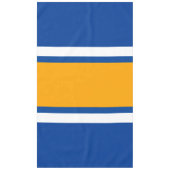 70er Royal Navy Blue Gelb White Racing Streifen Tischdecke (Vorderseite)