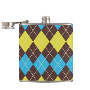 70er schottisches Tartan-Muster Flachmann