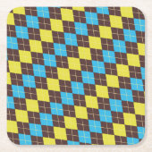 70er schottisches Tartan-Muster Rechteckiger Pappuntersetzer (Vorderseite)