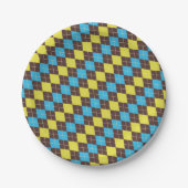 70er Scottish Tartan-Pattern Pappteller (Vorderseite)