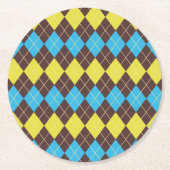 70er Scottish Tartan-Pattern Runder Pappuntersetzer (Vorderseite)
