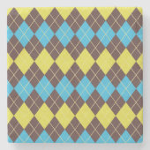 70er Scottish Tartan-Pattern Steinuntersetzer (Vorderseite)