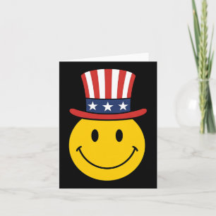 70er Smile Face Uncle Sam Patriotic American Usa 4 Karte