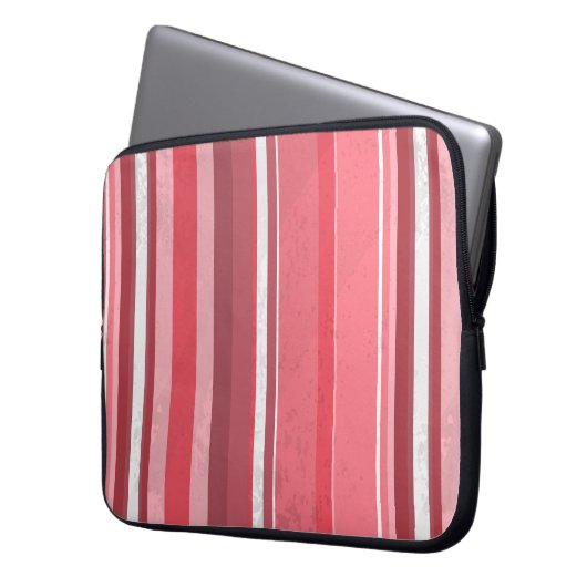 70er Stripes rosa Laptopschutzhülle (Vorderseite Links)