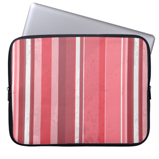 70er Stripes rosa Laptopschutzhülle (Vorderseite)