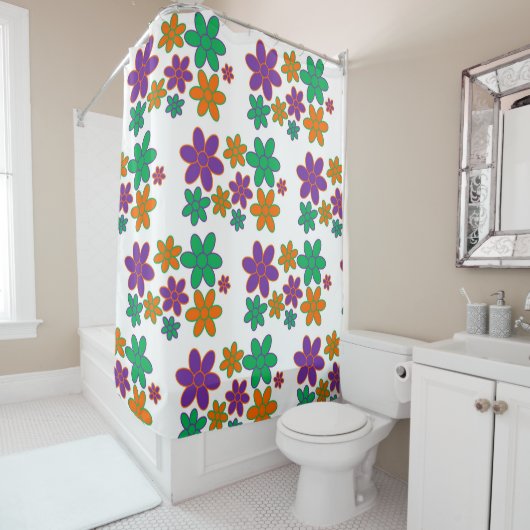 70er Style Blume auf Duschvorhang (Beispiel)