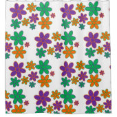 70er Style Blume auf Duschvorhang (Vorderseite)
