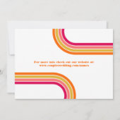 70er Style Bright Orange Pink Retro Hochzeit Einladung (Rückseite)