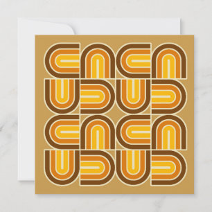70er Style Geometric Arch Pattern Einladung